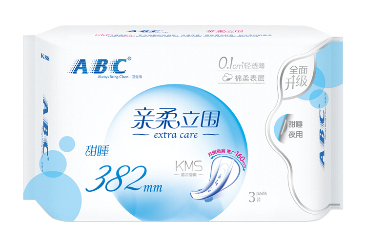 ABC PRO-SOFT SANITARY NAPKIN FOR STANDING NIGHTK88 3 PCS